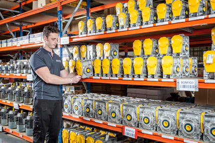 Man picking couplings in Acorn warehouse