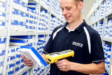 Man scanning MRO products in Acorn warehouse