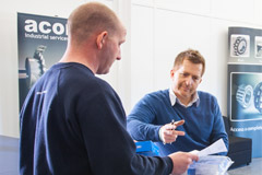 Discussion at counter