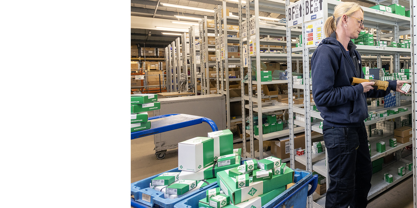 Operative scanning INA bearings to put on shelf