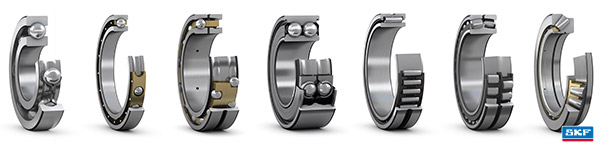 A row of different types of bearings
