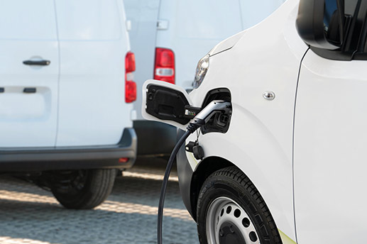 Image of an electric van being charged