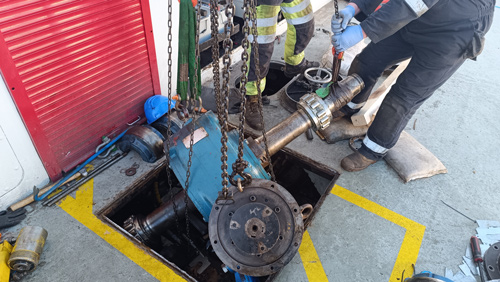 Removing the bearings and shaft
