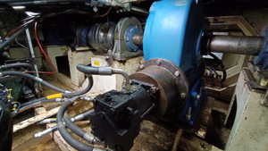 Ferry drive shaft showing bearings and coupling