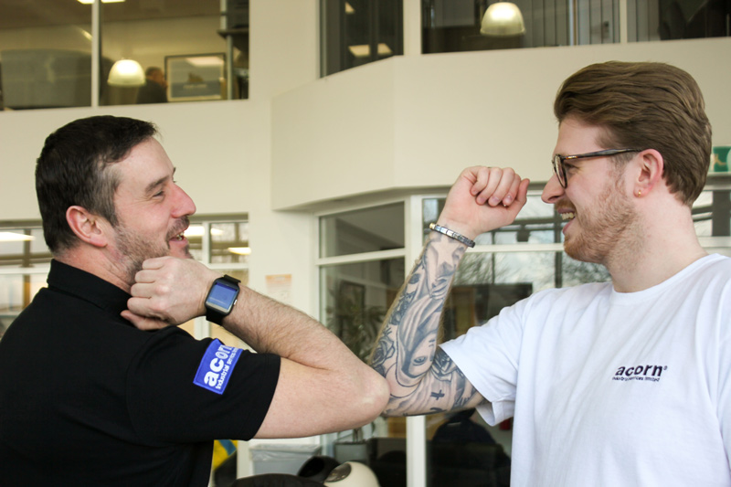 COVID-19 Elbow bump greeting