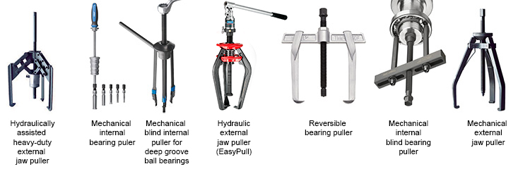 Different types of bearing puller with descriptions