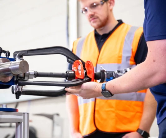 Demonstrating using bearing pullers