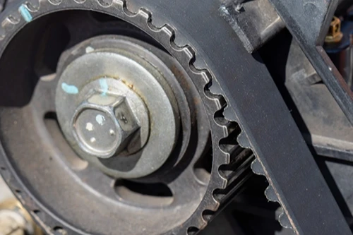 Closeup of a belt and drive