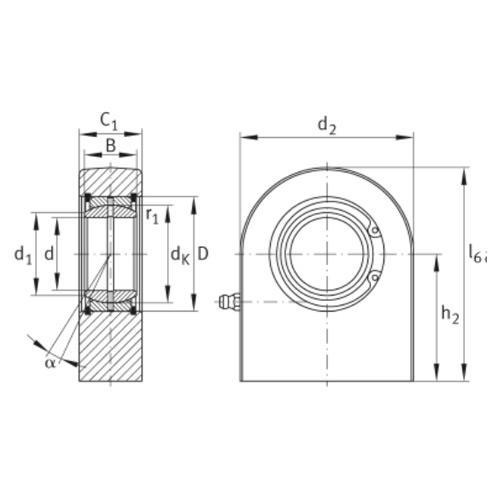 INA Rod End GF50-DO-A - 50x123x40mm Industrial Rod End Joint For Machinery & Automotive