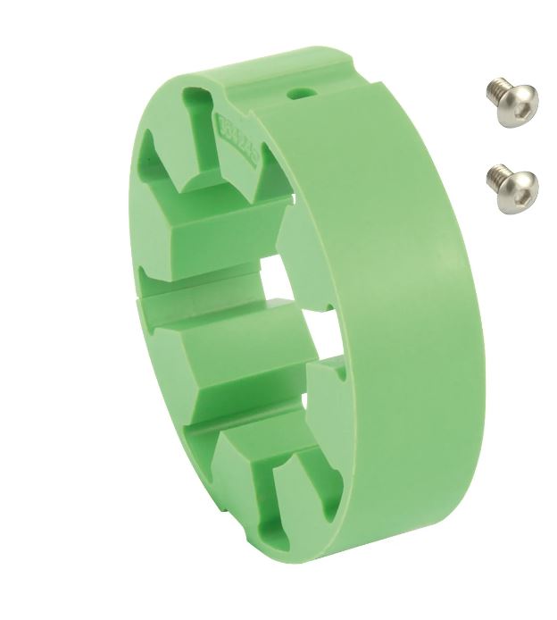Rexnord R Series Standard Elements with Two Fasteners size(s) in 60D Polyurethane (Green) material for elastomeric couplings.