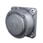 F516-A-L,  FAG,  Flanged housing,  with conical bore and clamping sleeve,  closed on one side
