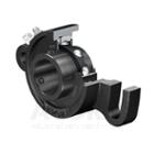 INA cast iron housing, radial insert ball bearing with grub screws in inner ring, RSR seals, for swivel motion