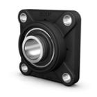 SKF Square flanged ball bearing unit with set screw locking and extended inner ring, composite housing, ISO