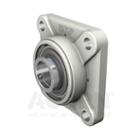 SKF Square flanged ball bearing unit with set screw locking and extended inner ring, composite housing, Food Line
