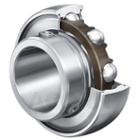 Radial insert ball bearing, spherical outer ring, location by grub screws, P seals on both sides
