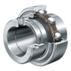 Radial insert ball bearing, cylindrical outer ring, location by eccentric locking collar, Rseals
