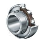 Radial insert ball bearing, spherical outer ring, location by grub screws, P seals