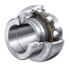 Radial insert ball bearing, spherical outer ring, location by eccentric locking collar, R seals