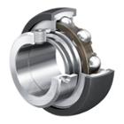 Radial insert ball bearing, with rubber interliner, eccentric locking collar, P seals