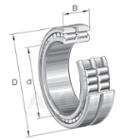 INA Cylindrical roller bearing SL02..-A, full complement roller set, two-row, non-locating bearing, 0 ribs on outer ring (smooth), 3 ribs on inner ring