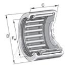 INA Drawn cup needle roller bearing with closed end, lip seal on one side