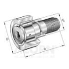 NUKRE90-A,  INA,  Stud type track roller,  axial guidance,  full complement,  with eccentric collar,  labyrinth seals