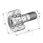 INA Stud type track roller, with axial guidance, full complement cylindrical rollers, lip seals