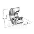 INA Yoke type track roller, full complement roller set, two-row, with inner ring, 3 ribs on outer ring, not pallet changer