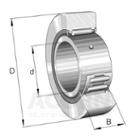 Yoke type track rollers, with cage, without axial guidance of the outer ring, lip seals