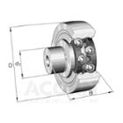 Stud type track roller, double row, lip seal on one side