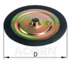 Follower piston, steel zinc-coated, with rubber seal lip